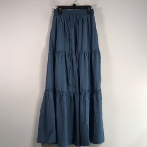 Mulvari Tiered Tie Waist Maxi Skirt, Women's Size XS - Dusty Blue